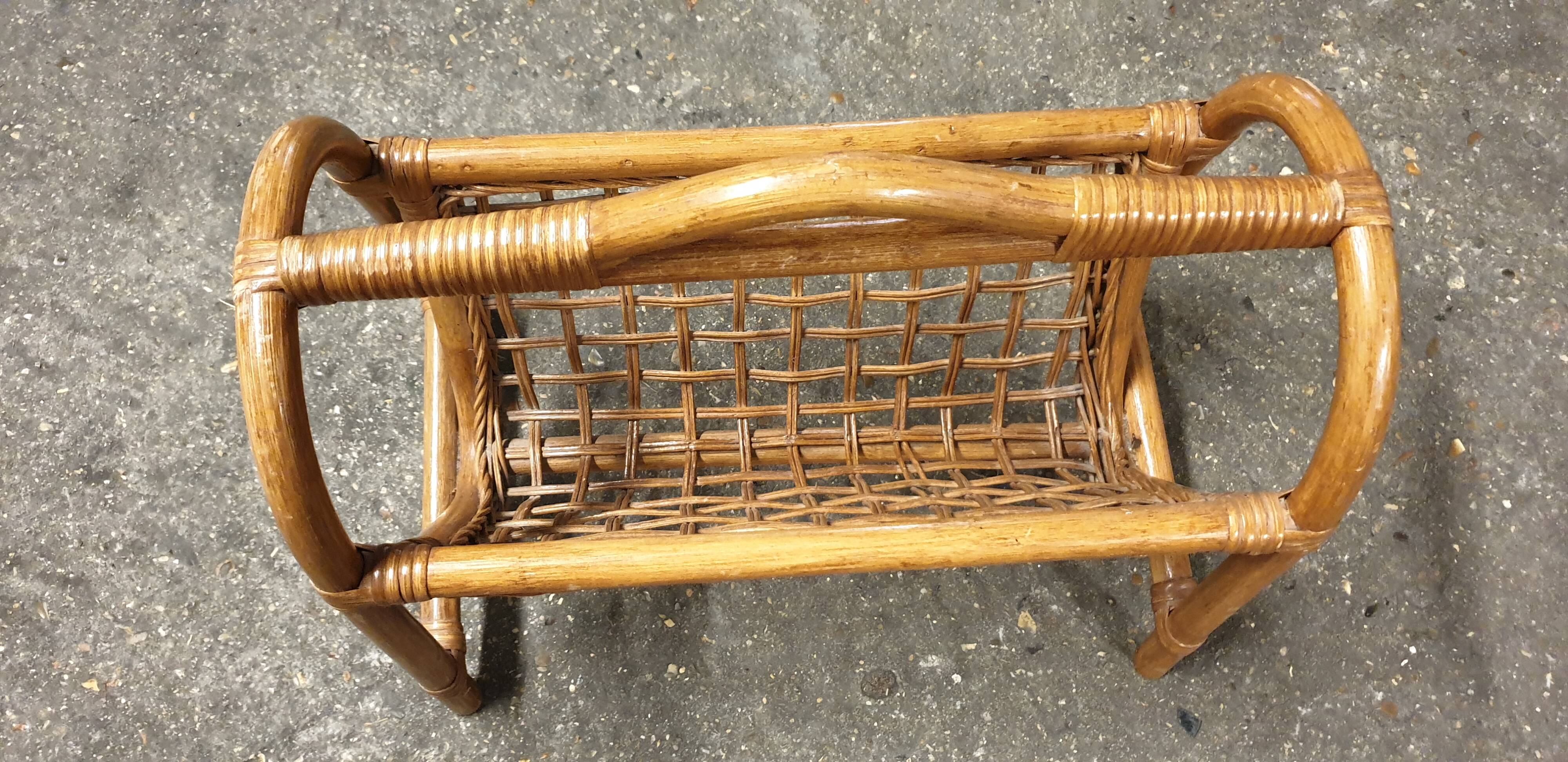 Seventies bamboo magazine rack