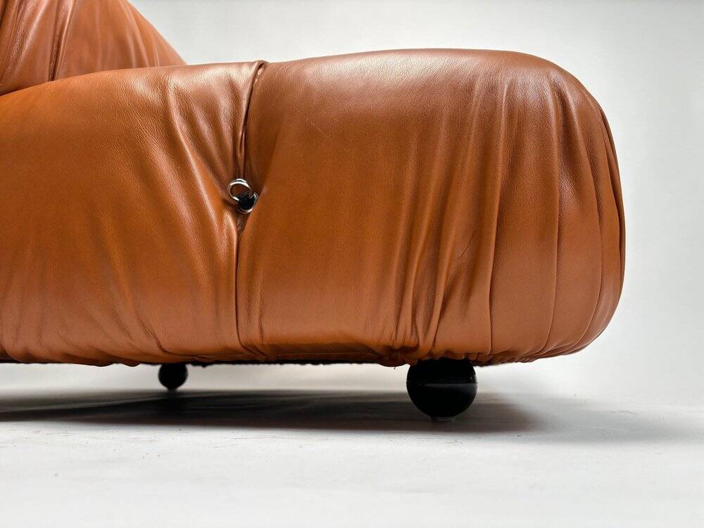 Camaleonda Lounge Sofa in Cognac Leather by Mario Bellini for B&B Italia, 1973, Set of 4