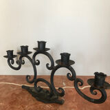 Chandelelier en fer forgé 5 branches