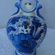Gargoulette decor blue and white handicraft work in ceramic