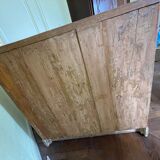 Commode anglaise antique en pin massif, XIXe siècle