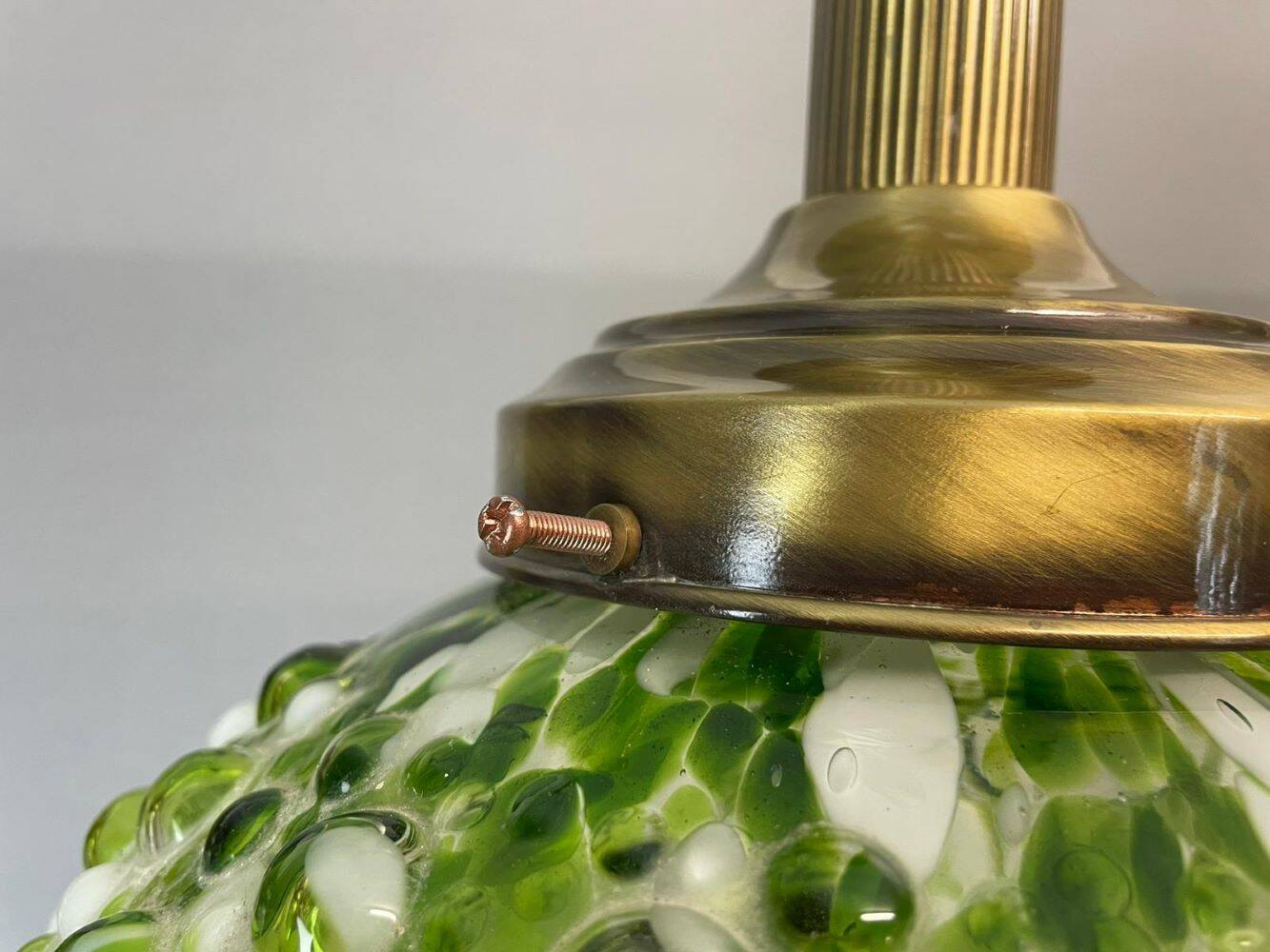 Giant green splatter bubble glass hanging lamp by Marinha Grande