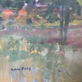 Swedish Modernist Landscape Oil Painting 1960s