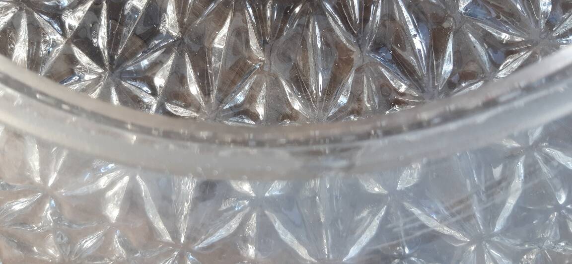 Grand plafonnier vintage verre ciselé