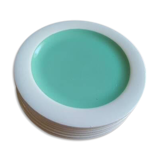 8 plates in earthenware of Salins, mint green and pale yellow vintage 60s / vintage dishes summer