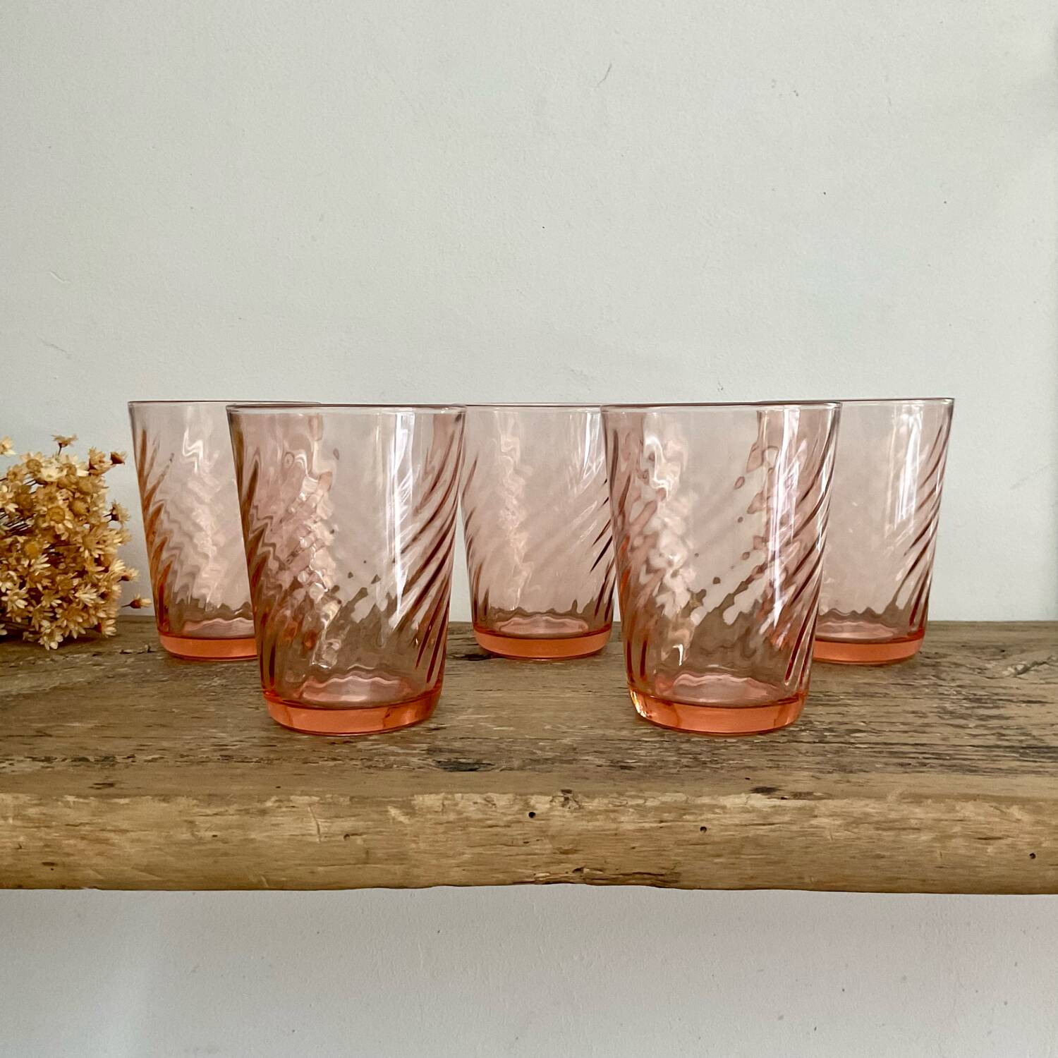 5 vintage Rosaline glasses