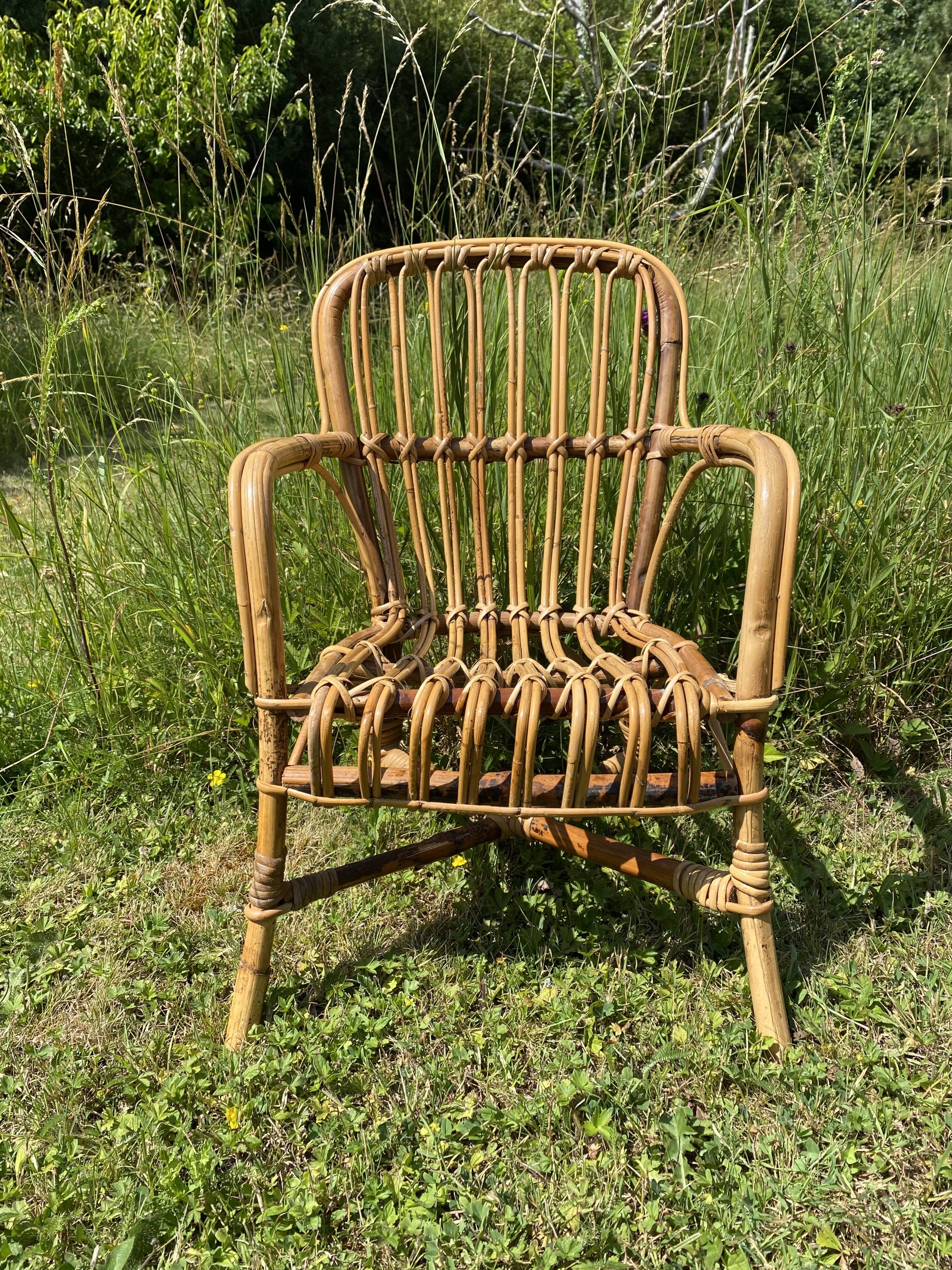 Fauteuil rotin enfant