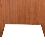 Solid wood confiturier, marquetry door, and marble top, 40x42x80cm.