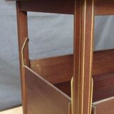 Mahogany service with flaps with removable glass top 67 x 46 cm