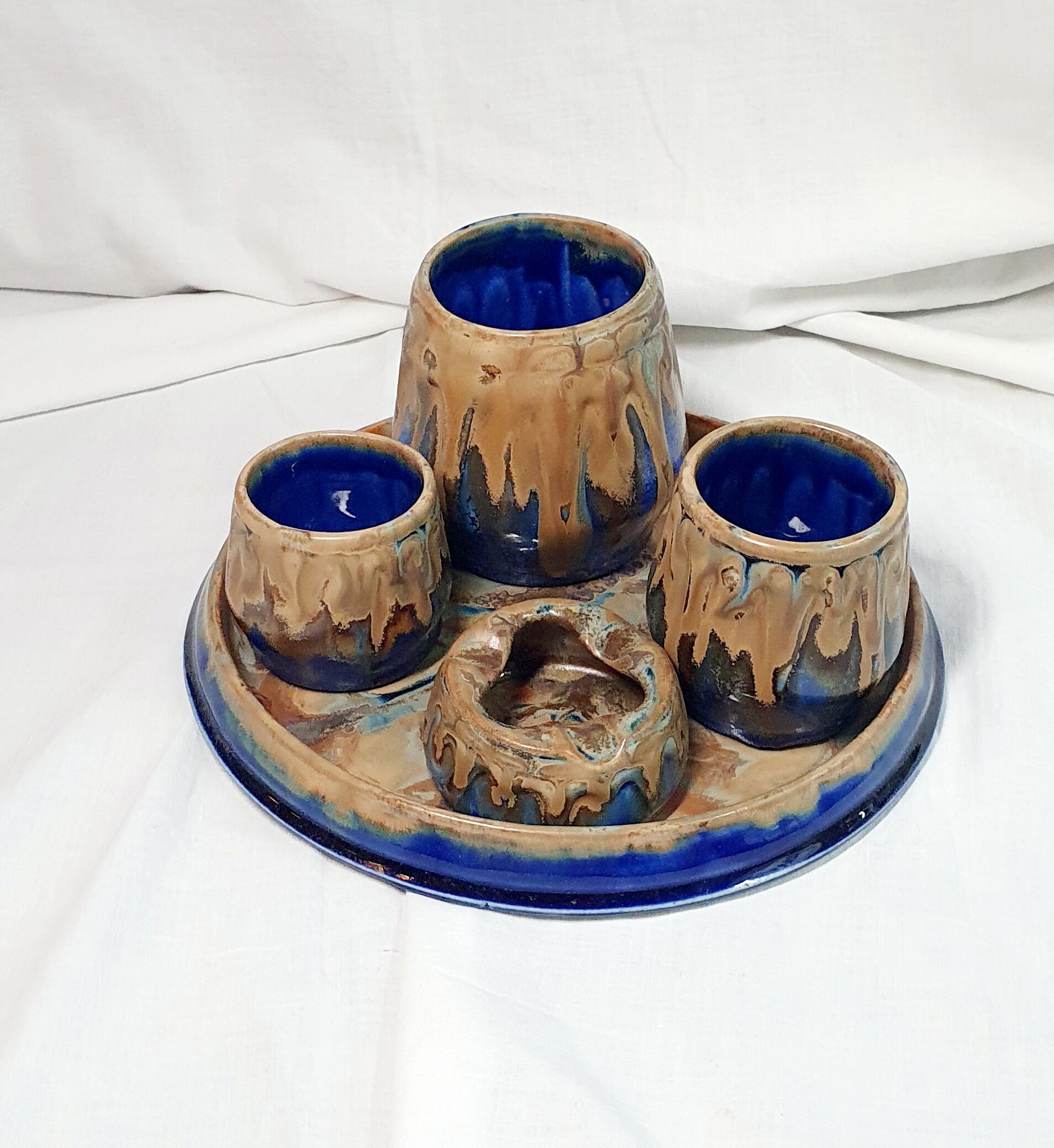 G. Metenier set in enamelled stoneware