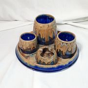 G. Metenier set in enamelled stoneware