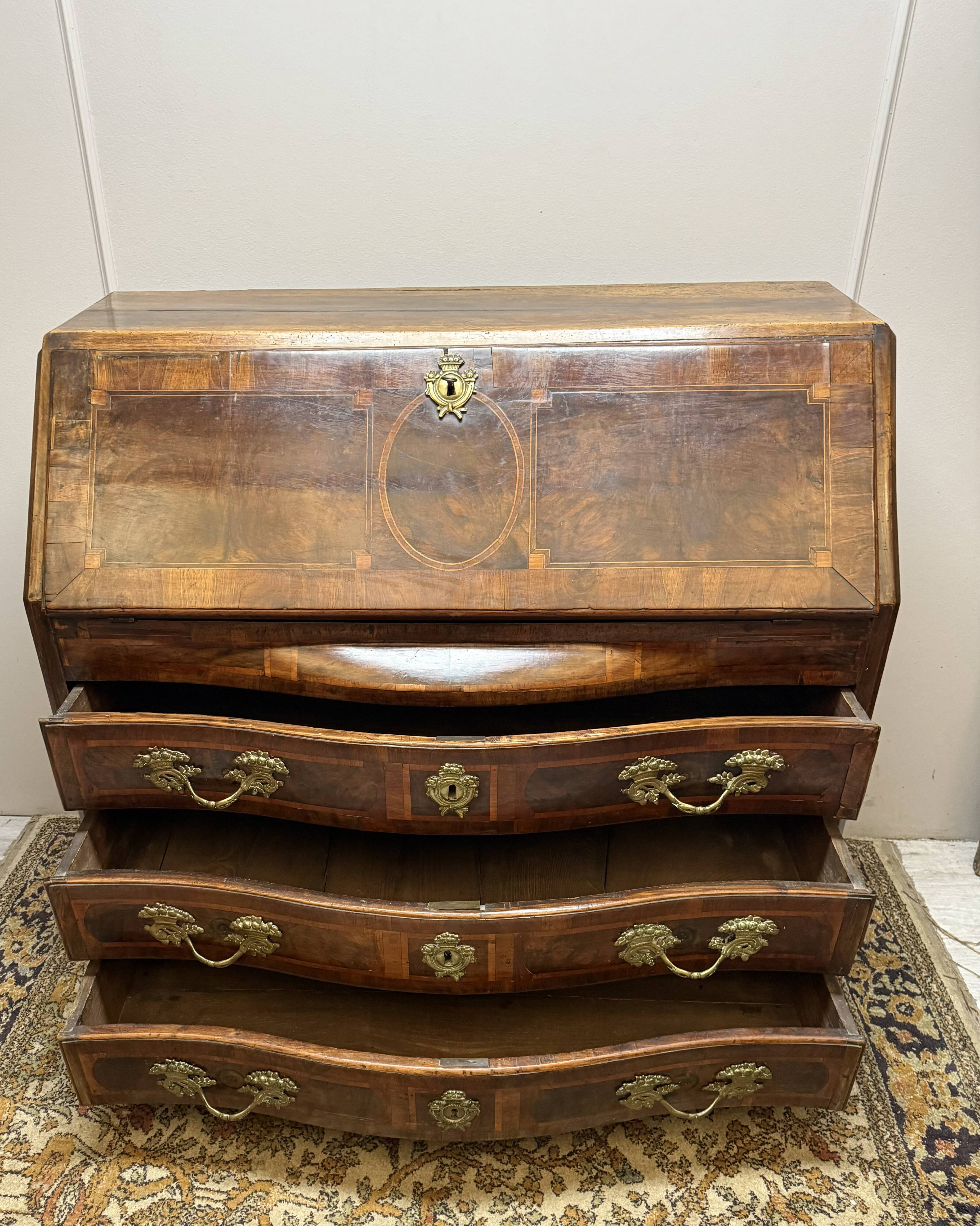 18th Century Marquetry Sloping Desk