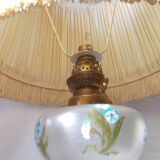 lampe à huile électrifiée, en laiton et onyx