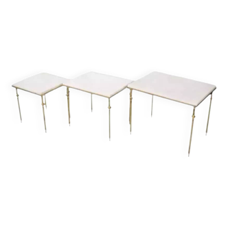 Marble and brass nesting tables