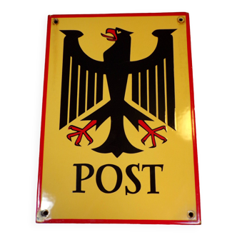 Enameled sheet metal plate post germany