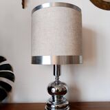Chrome lamp in the style of Philippe Barbier, 1970.