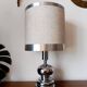 Chrome lamp in the style of Philippe Barbier, 1970.