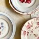 6 floral ceramic plates
