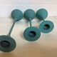 Trio of candlesticks patinated blue green vintage