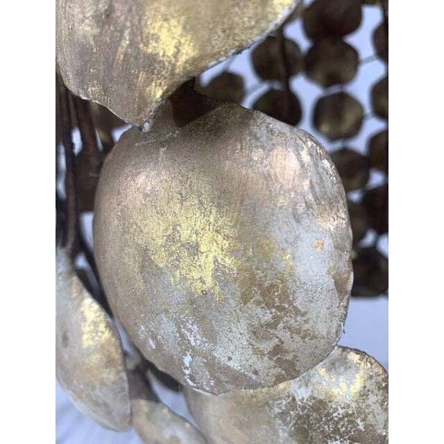 Contemporary gold florentine iron pendant light