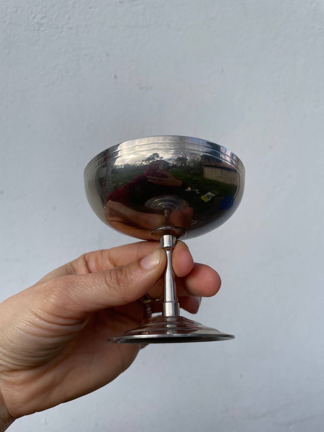 10 stainless steel cups signed Rémy Letang