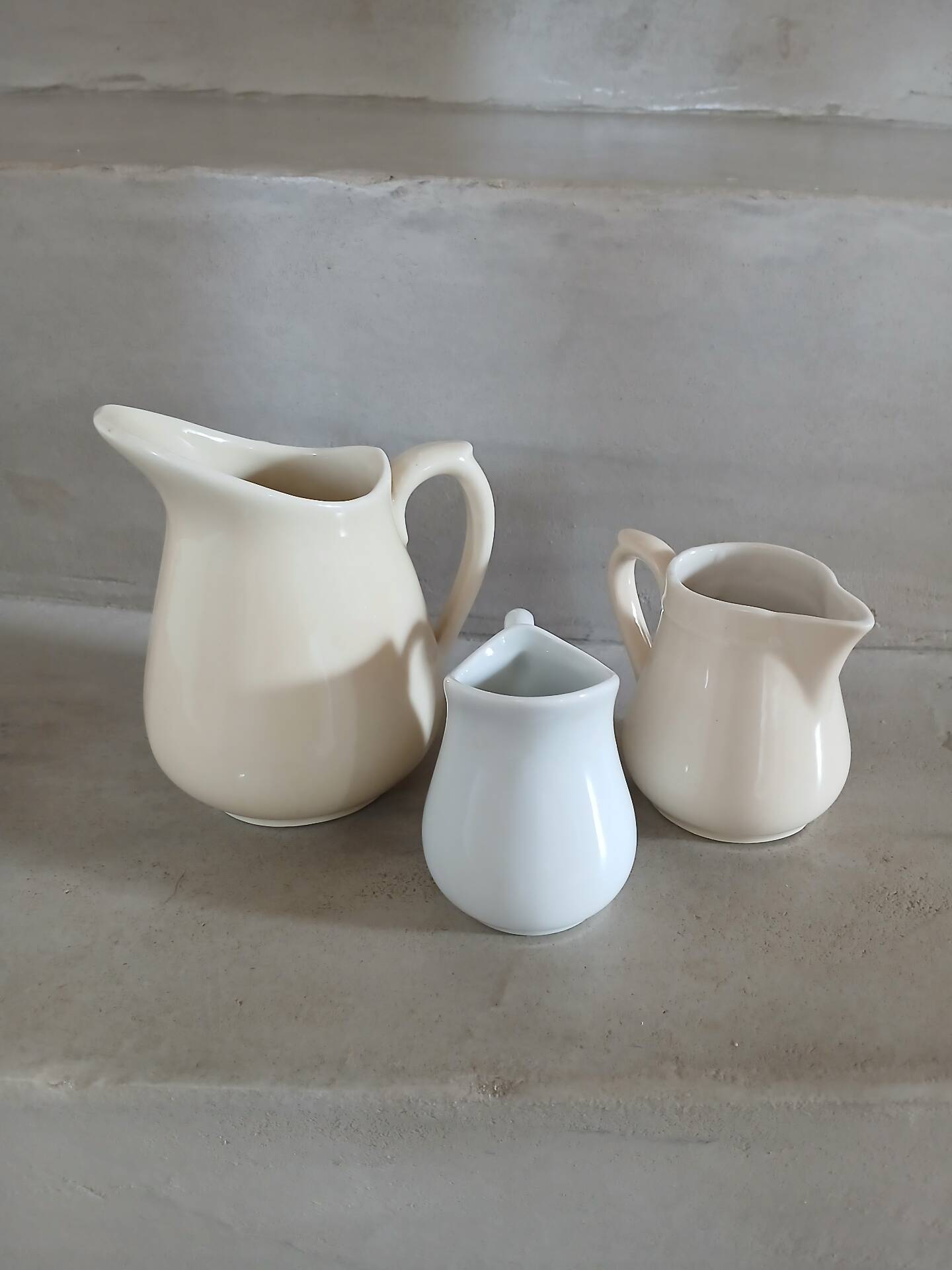 3 antique milk jugs/pitchers