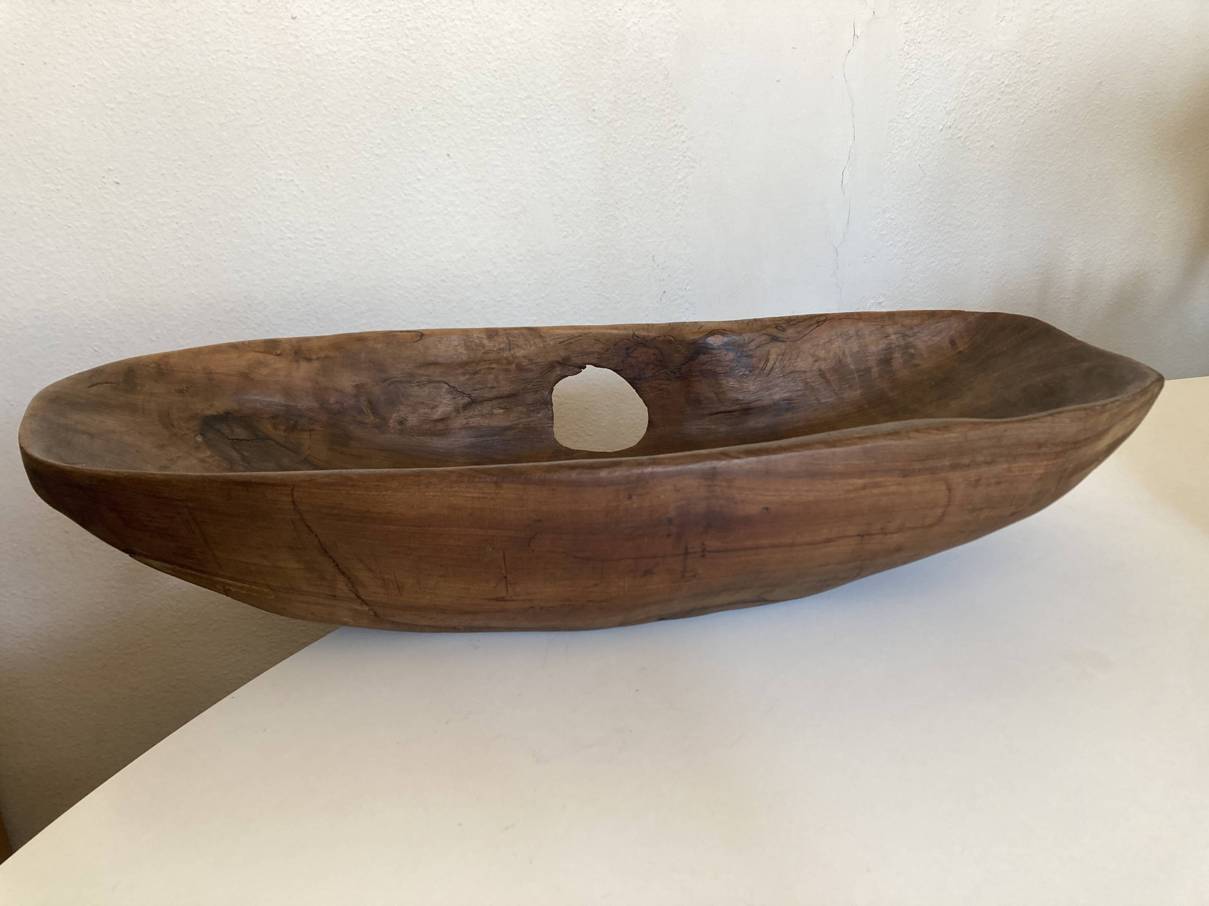 XXXL walnut wood carved centre table 1960 monoxyle