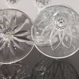 4 chiseled crystal flutes with vintage foot