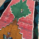 Unique Moroccan rug - Vintage Art Deco rug - Boucharouit rug