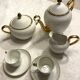 White and gold porcelain breakfast set