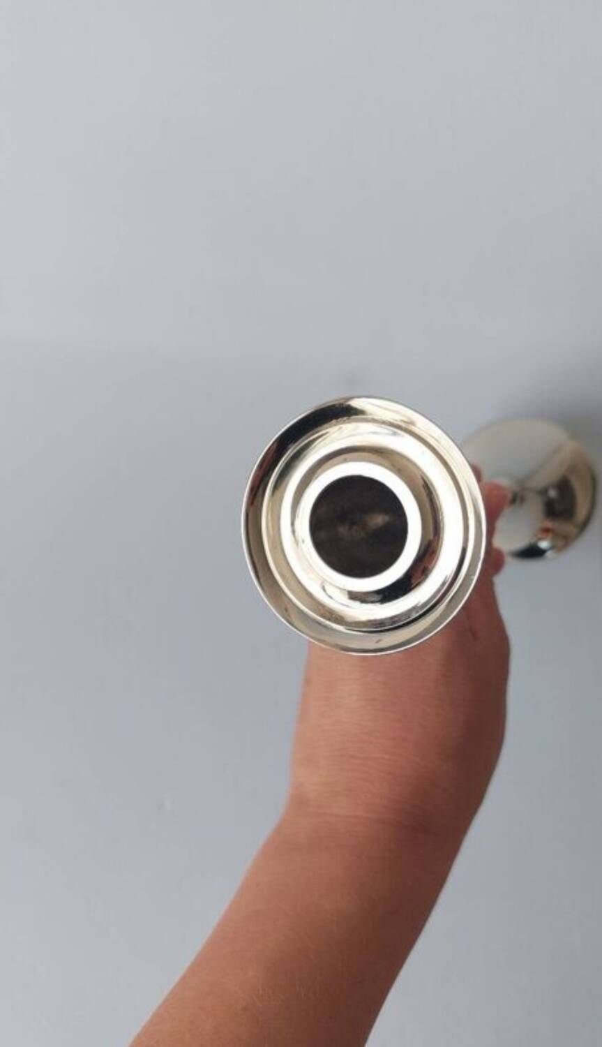 Silver metal designer candlestick