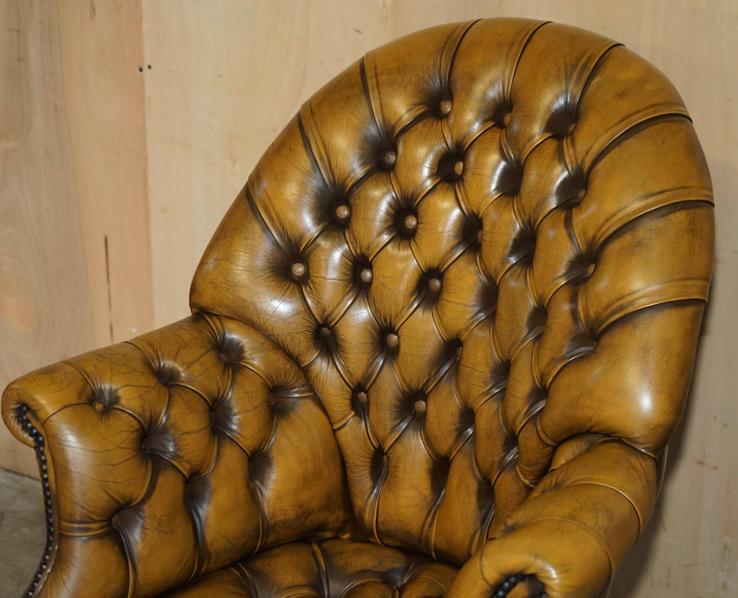 Vintage Leather Chesterfield Director's Armchair