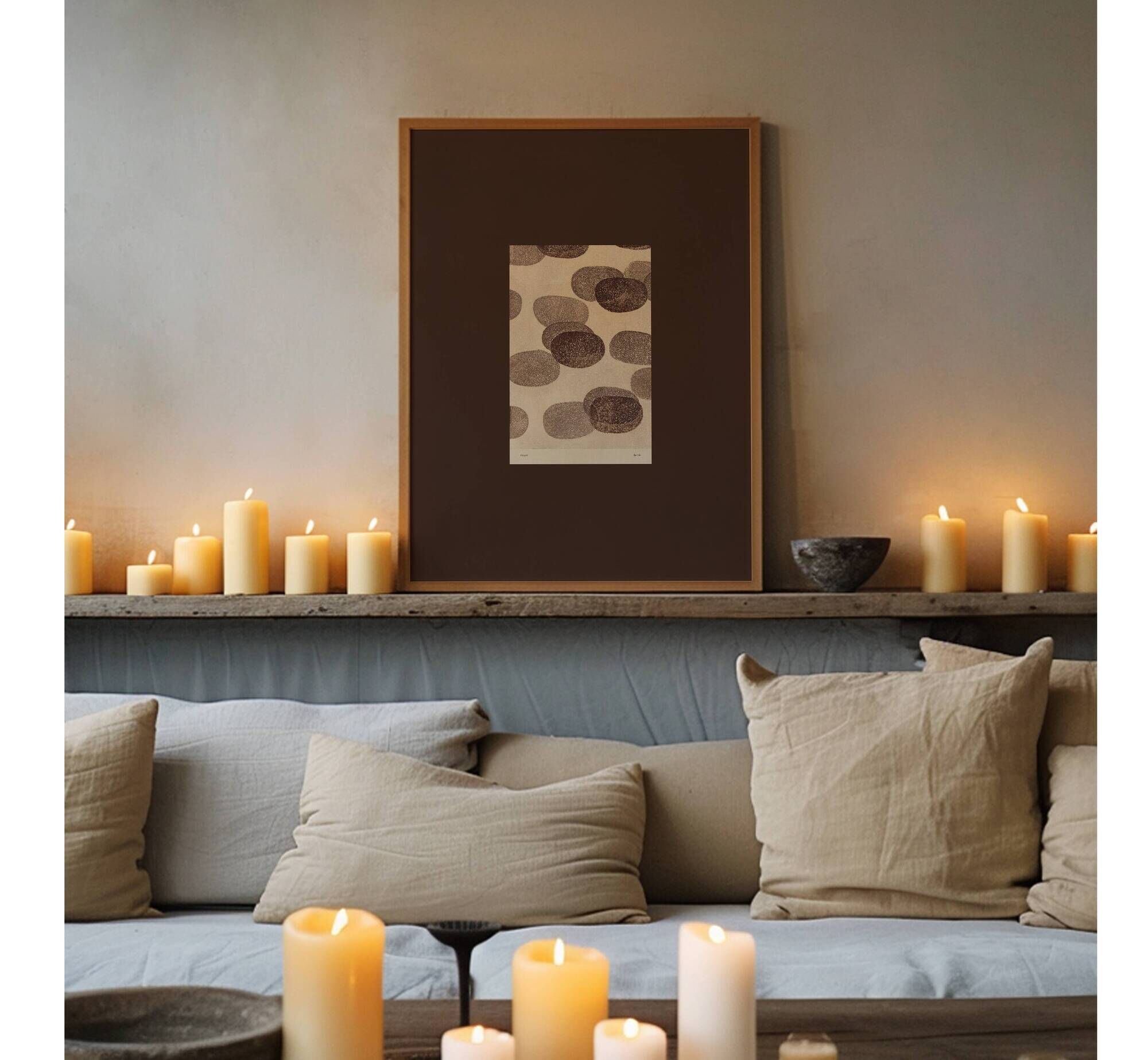 art print after an abstract painting signed Eawy