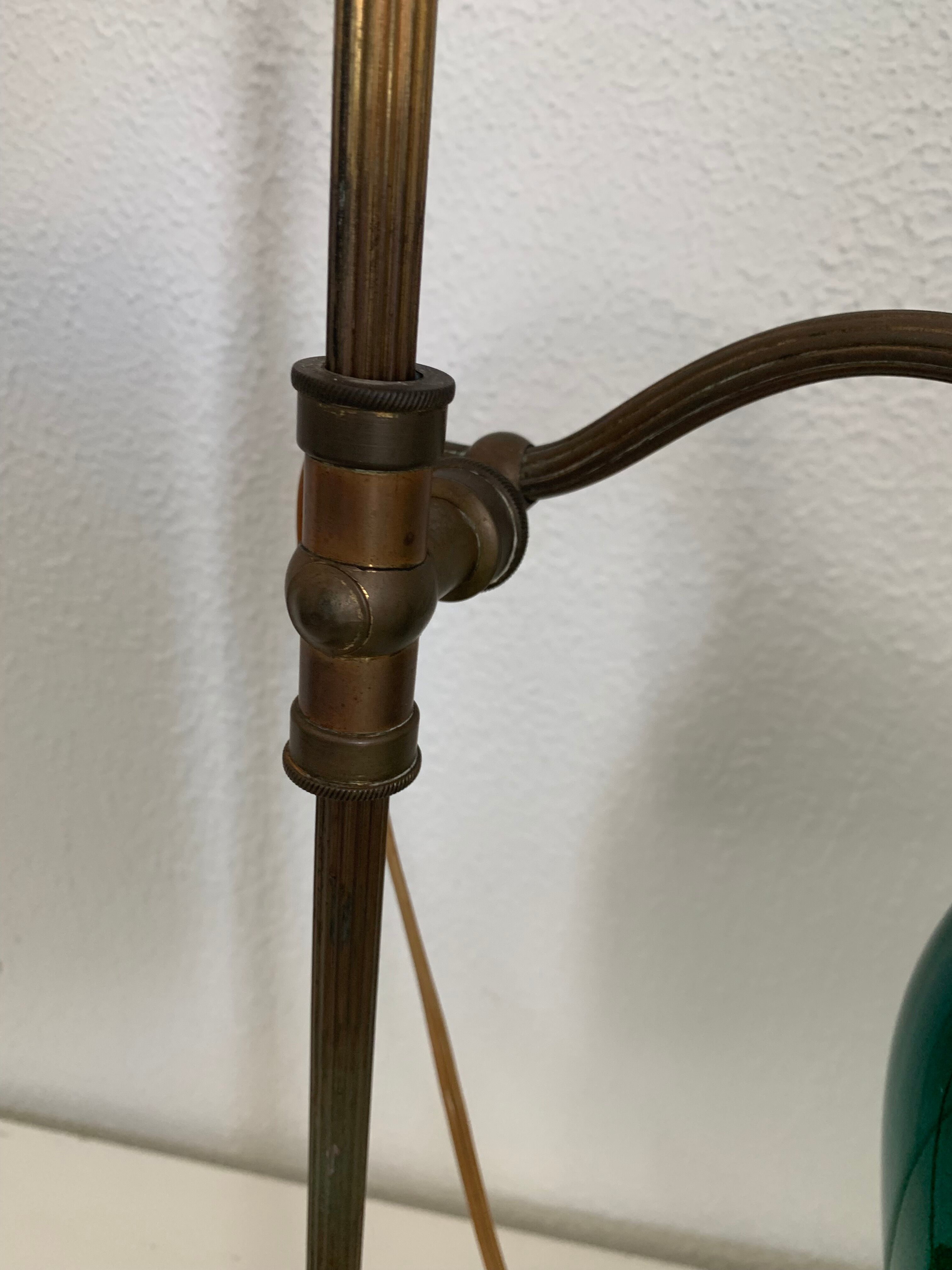 Vintage lamp 1900 celadon jeweler workshop brass - 56 cm