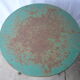 Old riveted metal garden pedestal