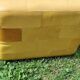 Pouf, cubic synthetic leather stool