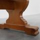 20th Century French oak trestle table with scalloped legs and plank top