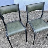Series of 6 Industrial School Chairs - stackable