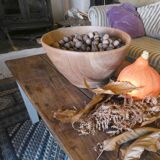 Large turned wooden salad bowl