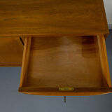 Vintage walnut sideboard with sliding doors and drawers 1960s