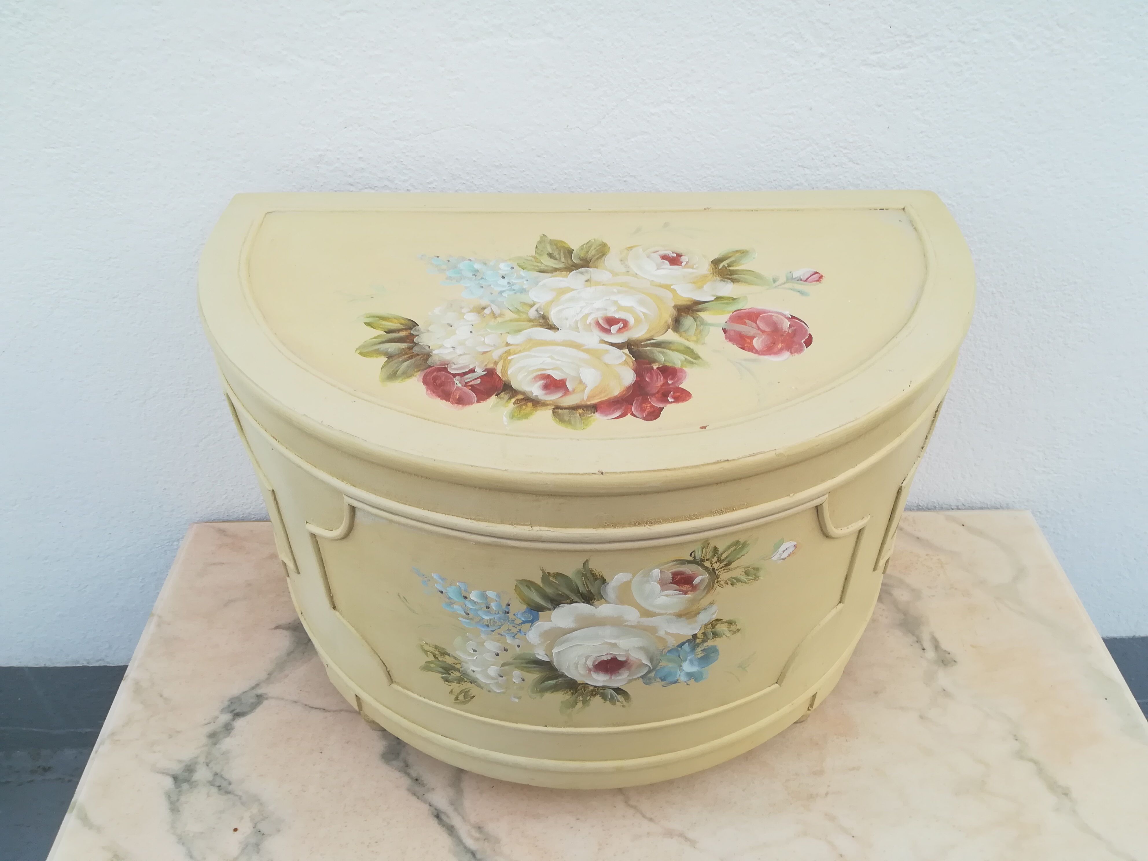 Half moon chest painted wooden