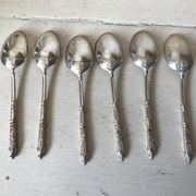 Series of 6 small spoons to mocha metal silver brand sfam russian décor