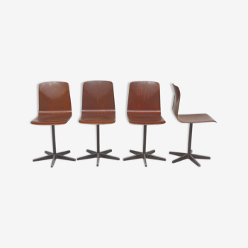 Series of 4 pagholz chairs, 1970