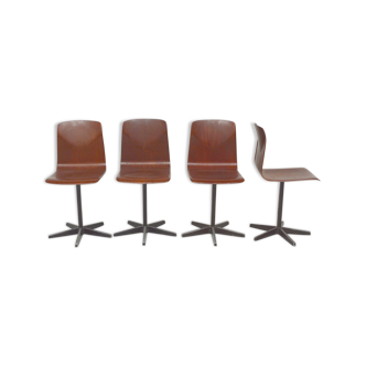 Series of 4 pagholz chairs, 1970