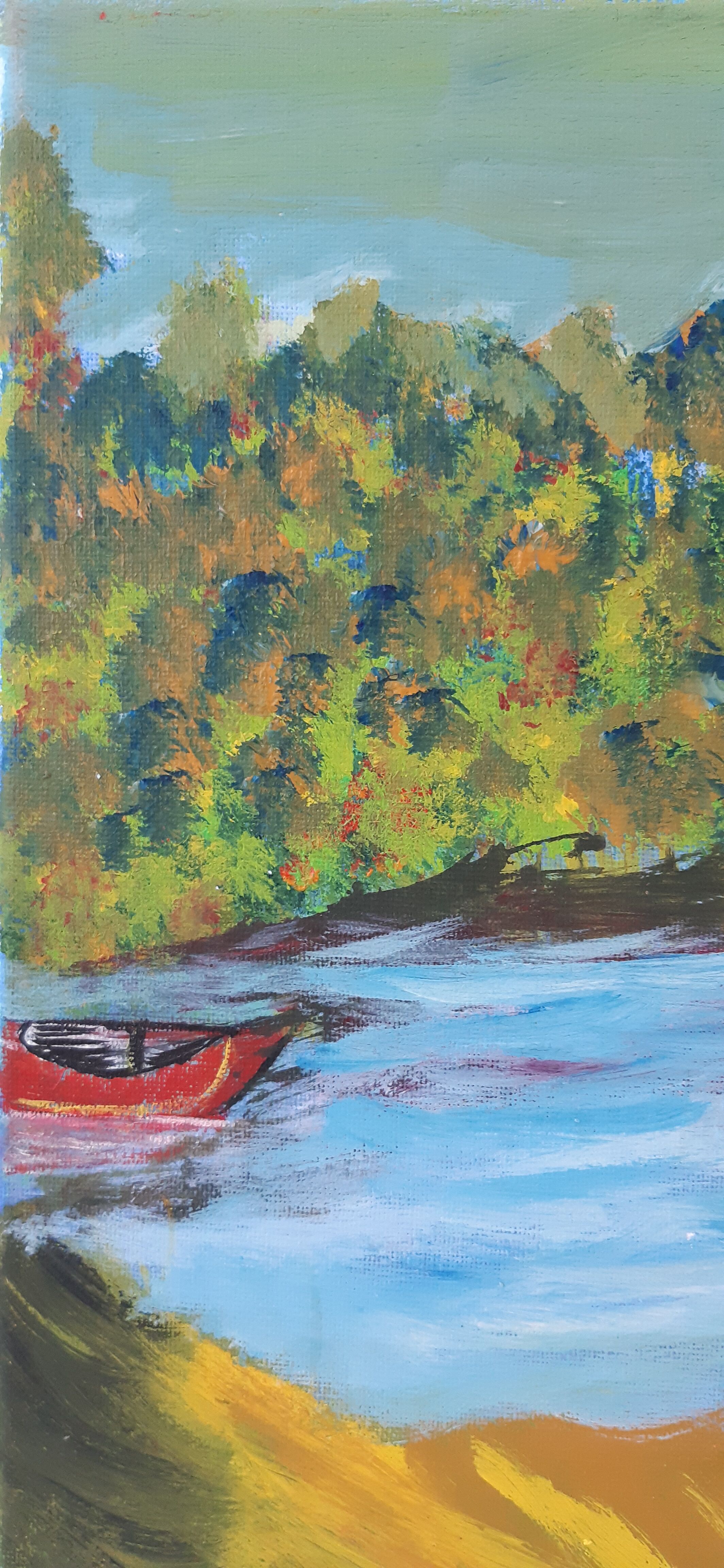 Oil on canvas painting vintage landscape