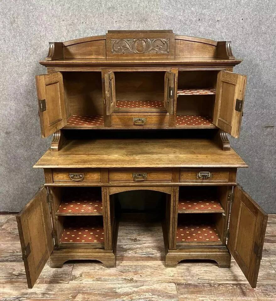 Bureau à gradin époque Art Nouveau en chêne vers 1900