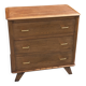 Vintage oak commode with tapered legs from the 1950s.
