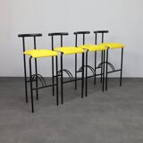 Set of 4 postmodern barstools, 1980s
