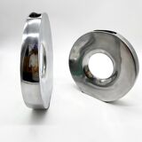Pair of “donut” vases / cast aluminum – 1970s Italy