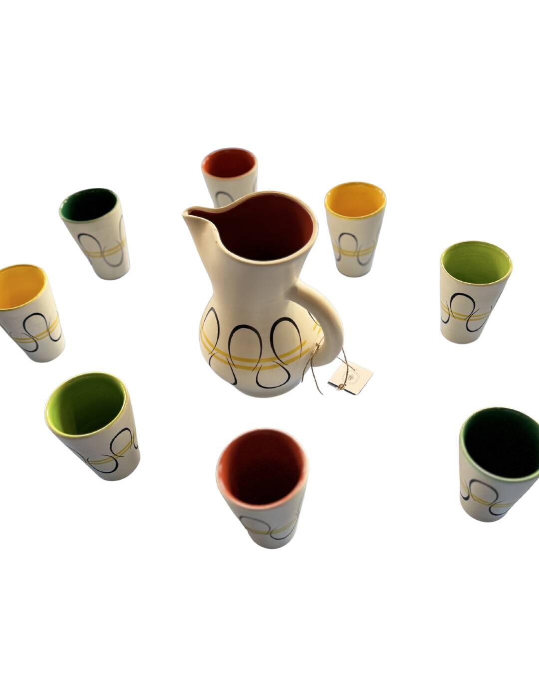 Ensemble Orangade | André Baud | Signé | Vallauris, France | c. 1950s
